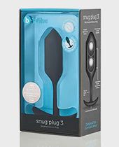 b-Vibe Weighted Snug Plug 3 - 180 g, Color: Black