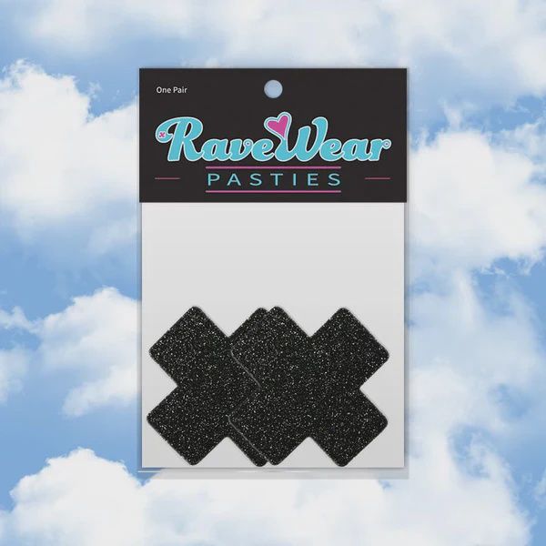 Glitter Cross Brilliant Black Pasties