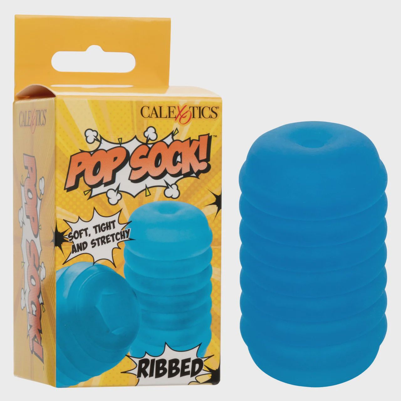 Pop Sock Ribbed Stroker, Color: Blue