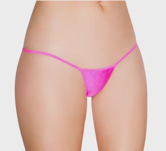 Low rise String Back Bottom - O/S, Color: Hot Pink