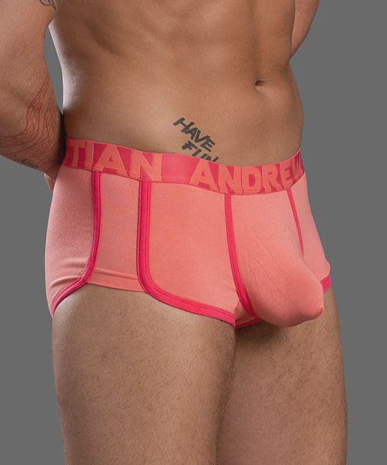 ALMOST NAKED® Retro Bamboo Underwear, Color: coral, Size: small, Style: Boxer