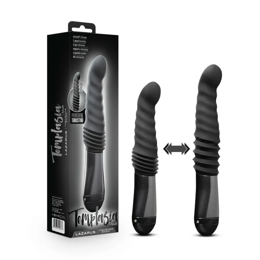 Temptasia Lazarus Thrusting Dildo, Color: Black