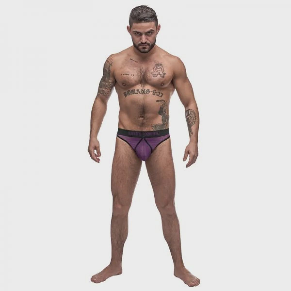 Male Power Airotic Mesh Enhancer Thong Purple