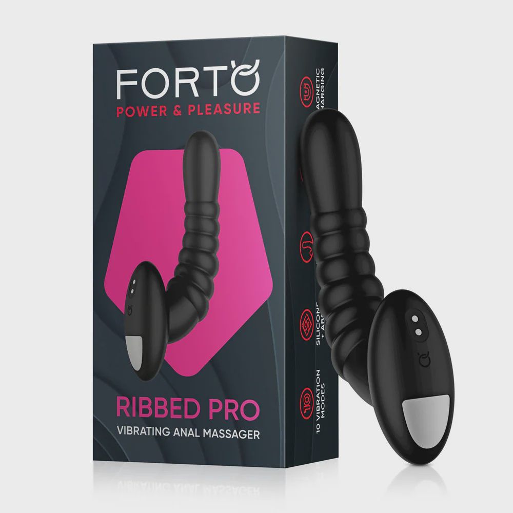 Ribbed Pro Vibrating Massager, Color: Black