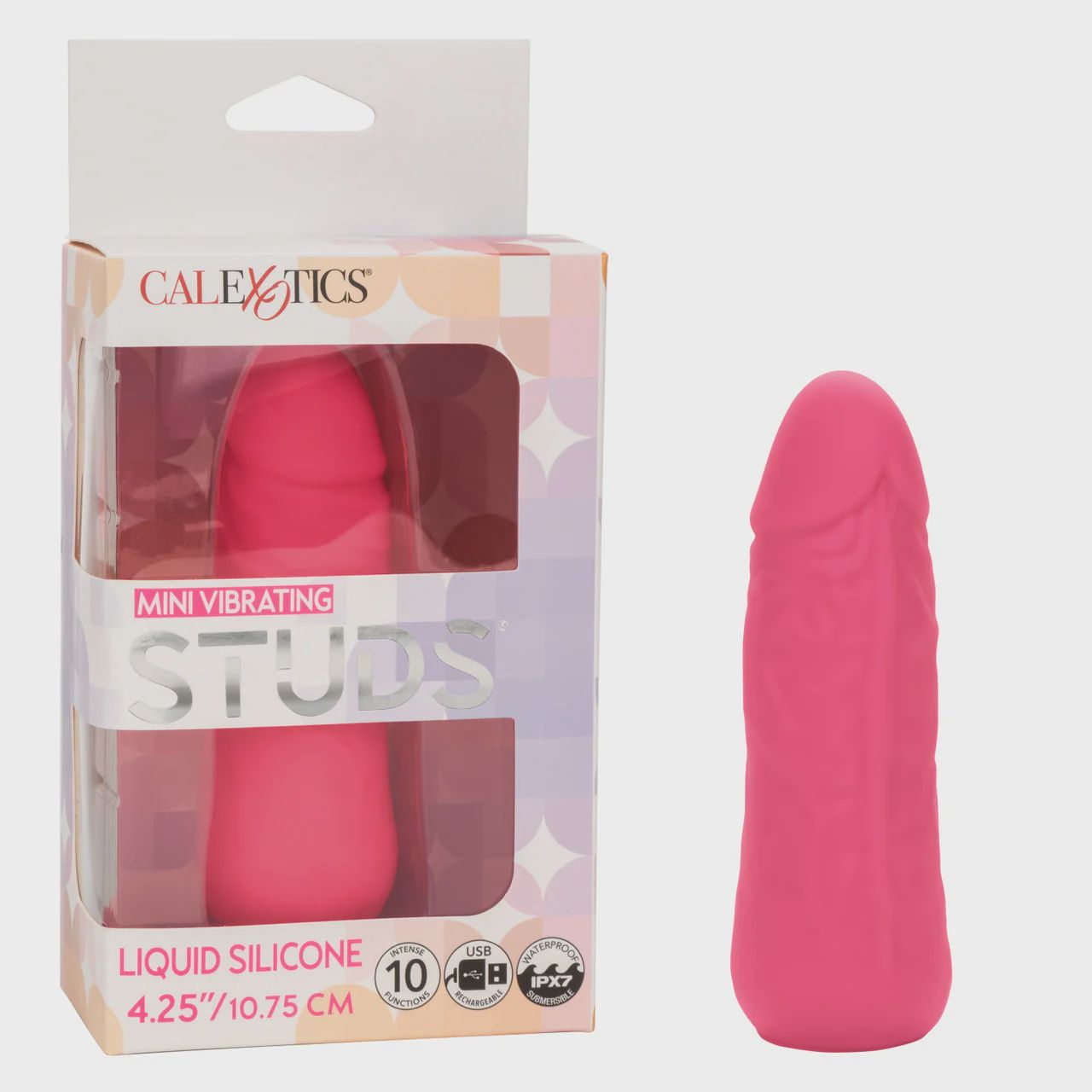 Mini Vibrating Studs Rechargeable Silicone Vibrator, Color: Pink