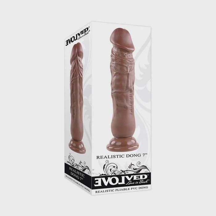 Evolved 7" Realistic Dong, Color: Dark