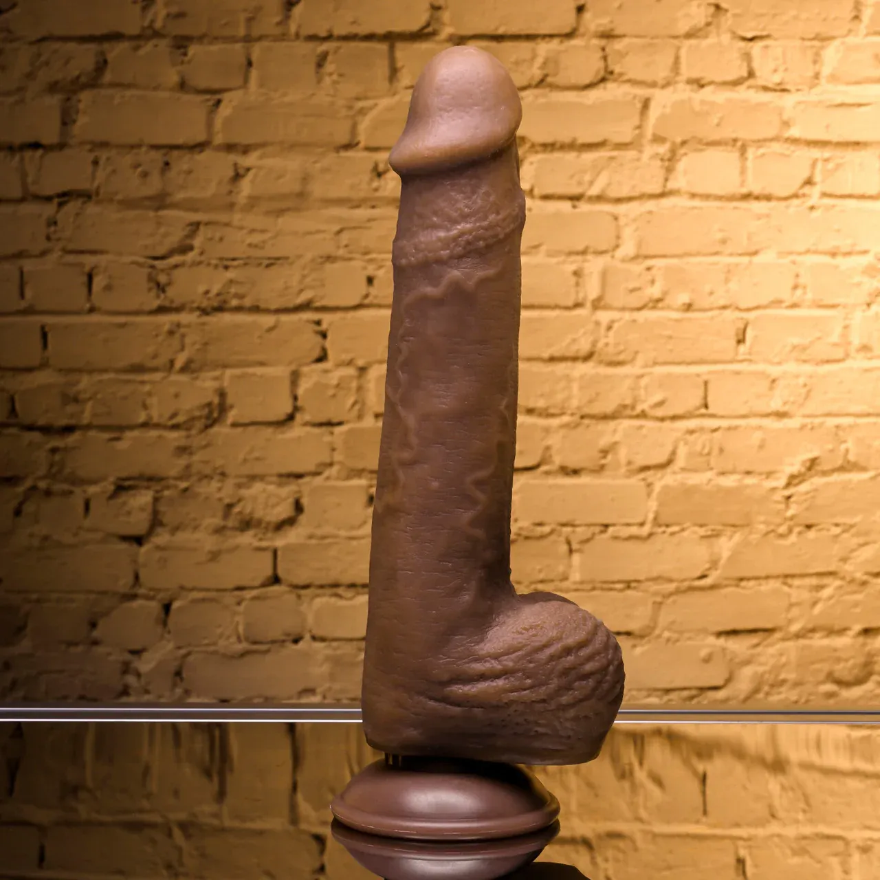 7" Natural Feel Flexskin Dildo, Color: Dark