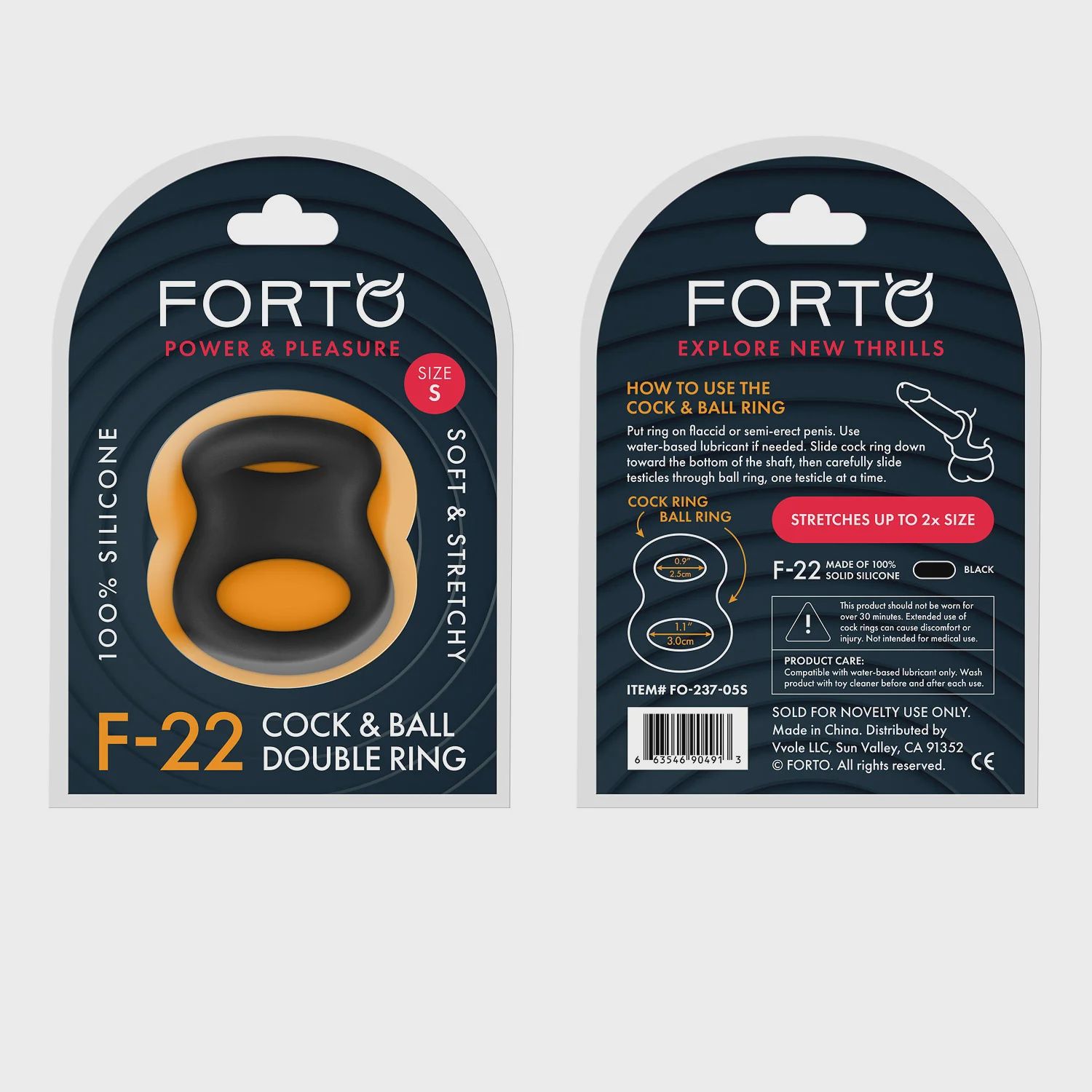 F-22: D Ring (Liquid Silicone), Color: Black, Size: Small