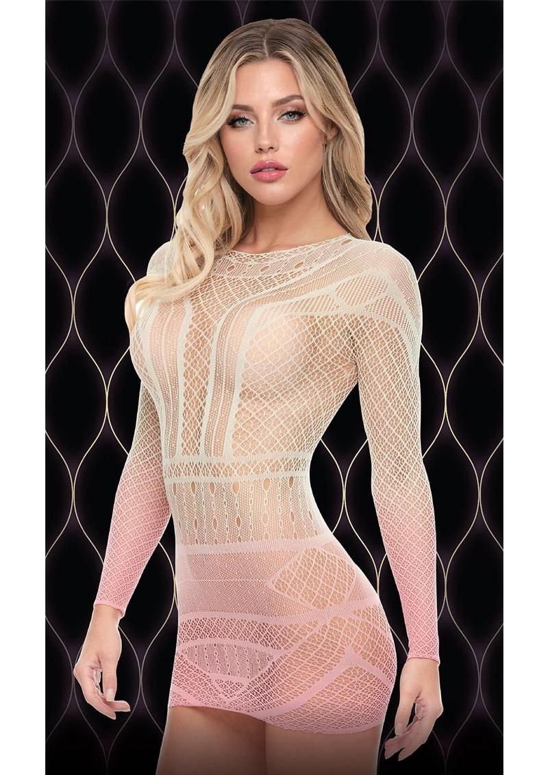 PINK DUSK LOG SLEEVE MINI DRESS, Size: one-size