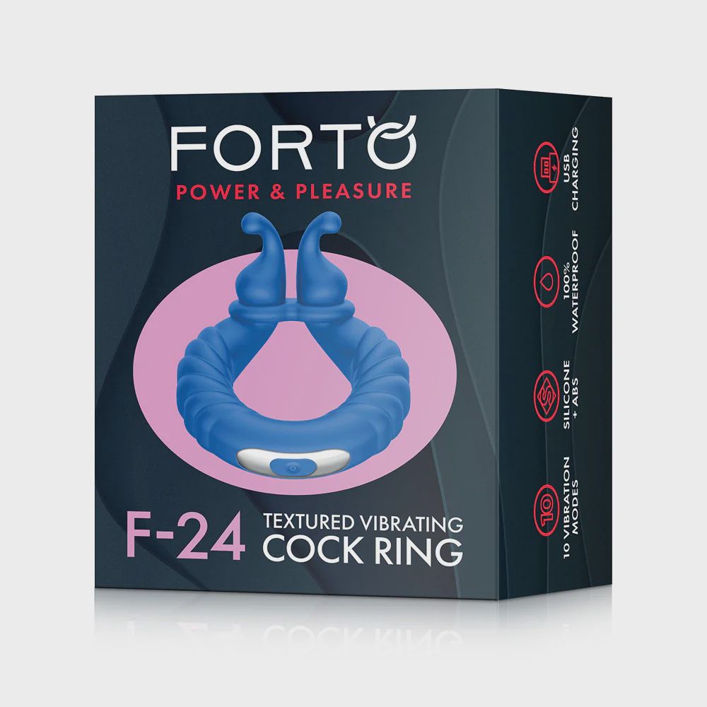 F-24: Textured Vibrating Cockring, Color: Blue