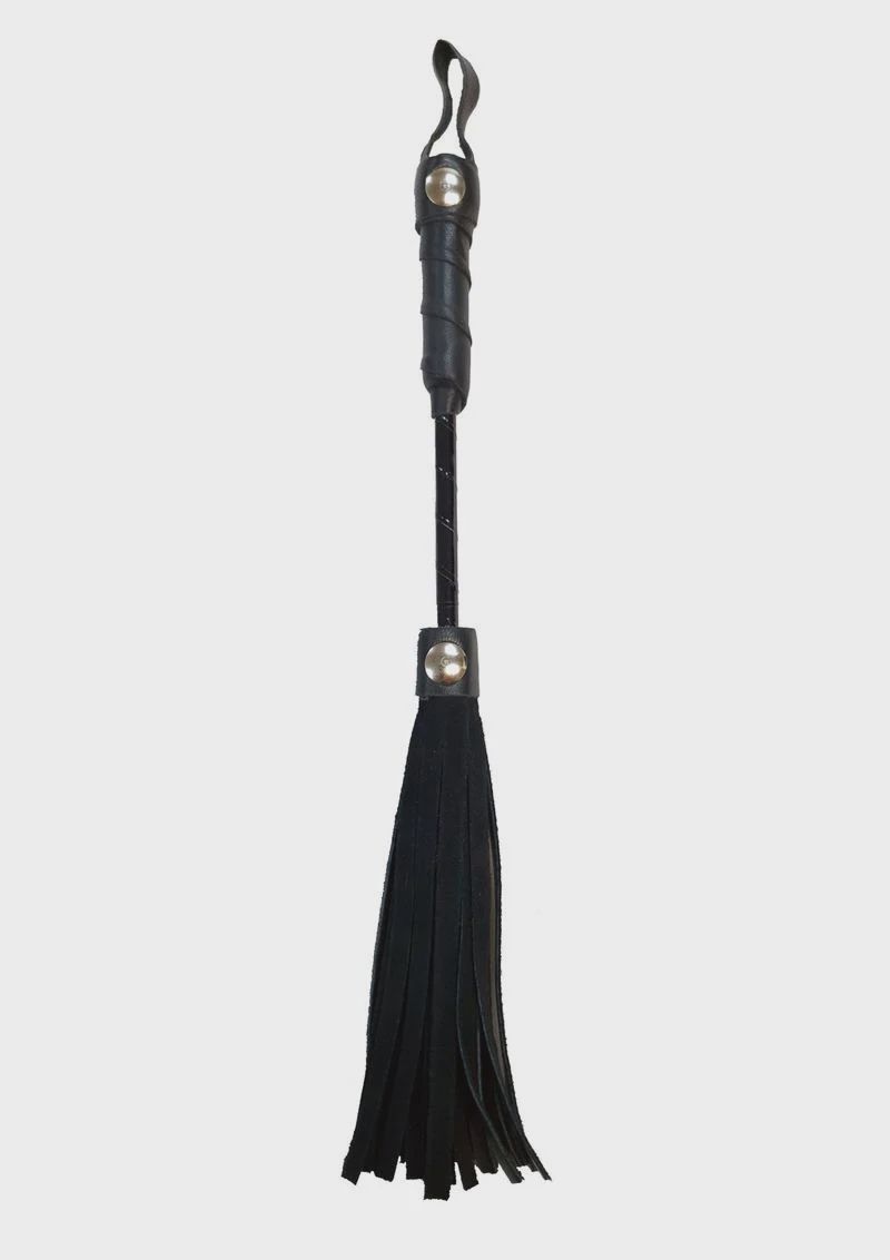 Rouge Leather Mini Flogger, Color: Black
