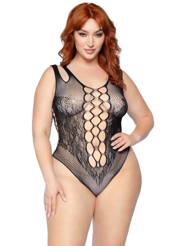Dangerous Curves Plus Bodysuit, Color: Black