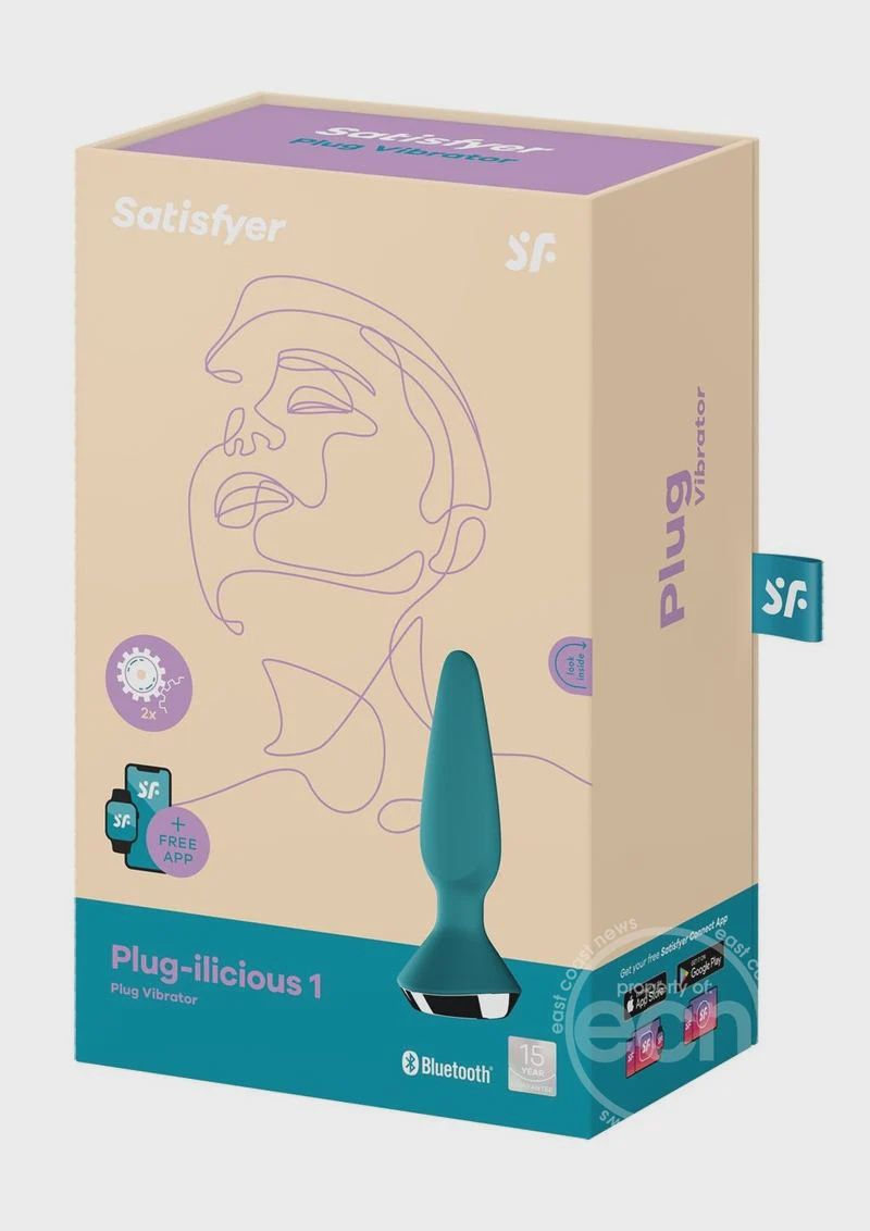 Satisfyer Plug-ilicious 1 Silicone Vibrating Anal Plug, Color: Petrol