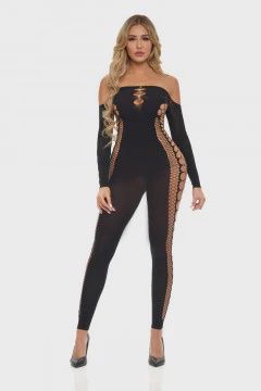 Diamond Bodystocking - Black, Size: O/S