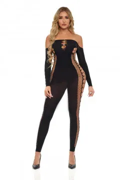 Diamond Bodystocking - Black, Size: O/S