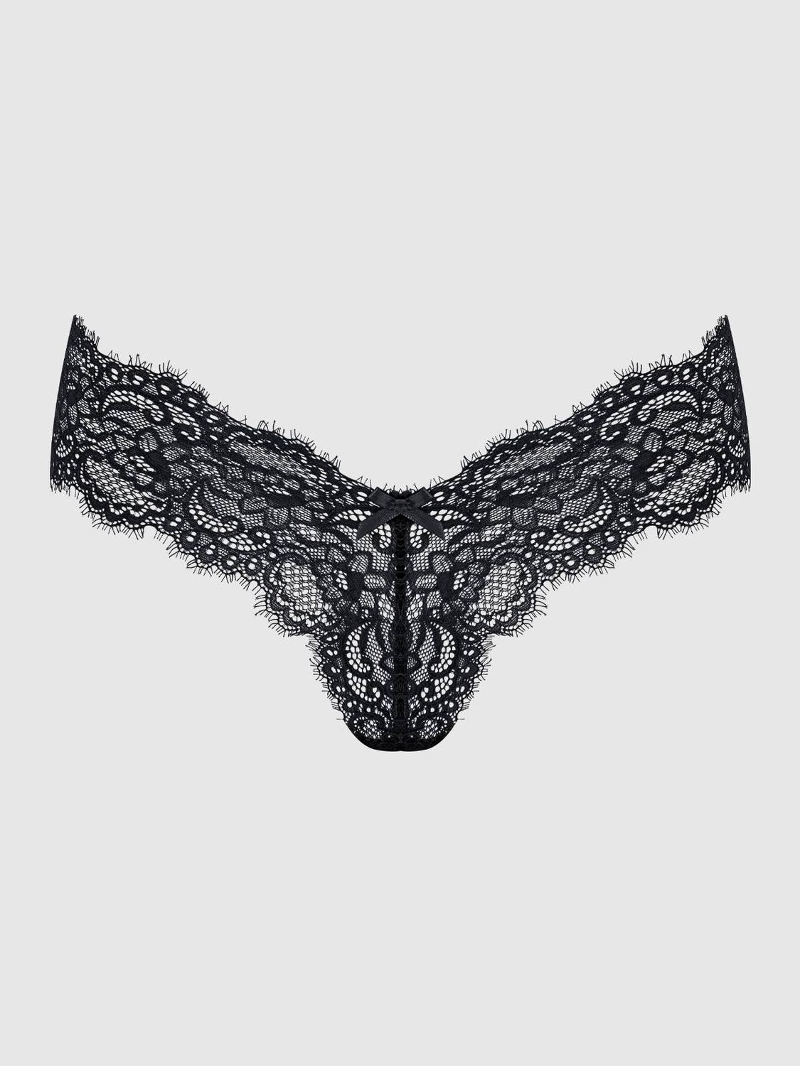 LANA LACE V-THONG, Color: BLACK, Size: S