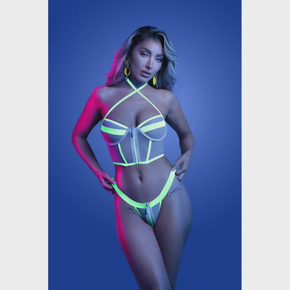 Supernatural Zipper Bra Top &amp; Panty, Size: s-m