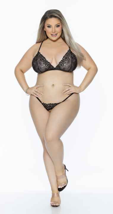 MIX &amp; MATCH SOFT BRA TOP, Color: Black, Size: 1X/2X