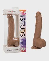 Silicone Studs 8" Dildo, Color: Brown