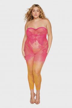 Versatile Bodystocking - Watermelon/mimosa