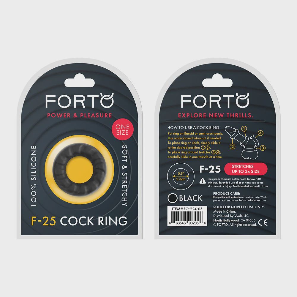 F-25: 23Mm 100% Liquid Silicone C-Ring O/S, Color: Black