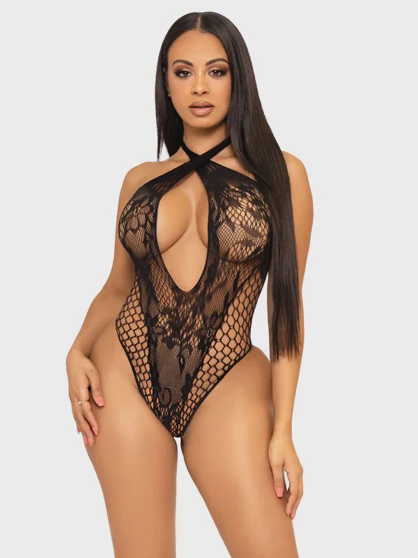 Can't Say No Lace Teddy, Color: Black