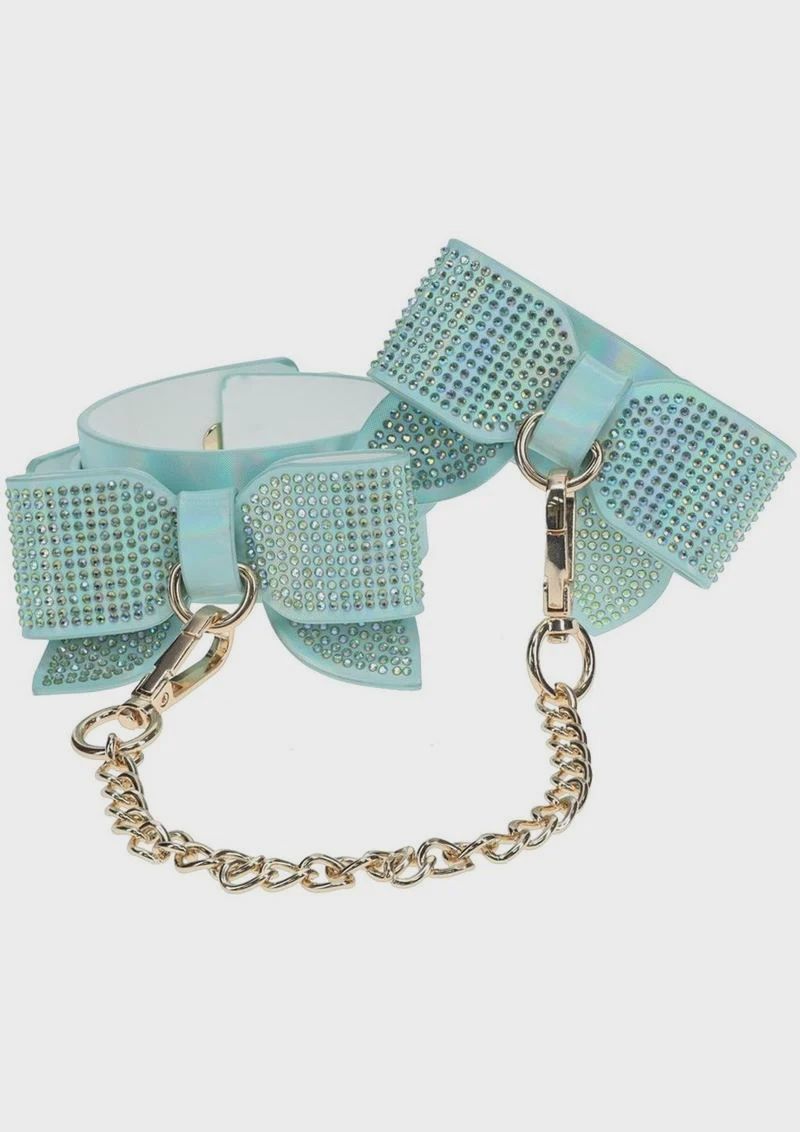 Ouch! Paris Collection Leg Cuffs - Blue, Color: Blue