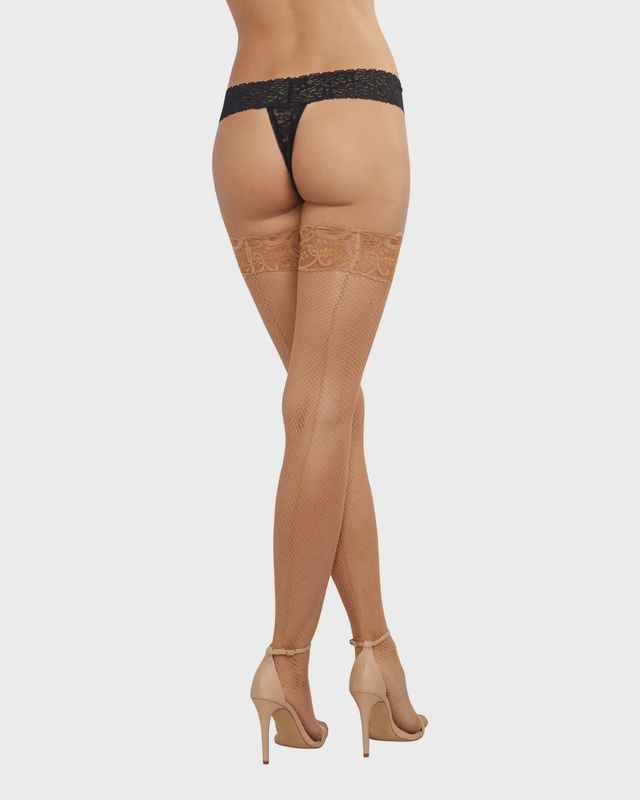 Laced Stay-up Fishnet Thigh High