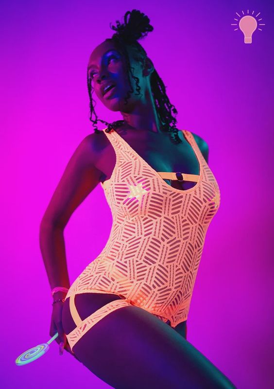 Rude Awakening Stirrup Chemise &amp; Split Crotch Panty Set