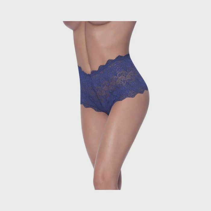 Berrylicious Split Crotch Lace Boyshort, Color: Blueberry, Size: 1-3X