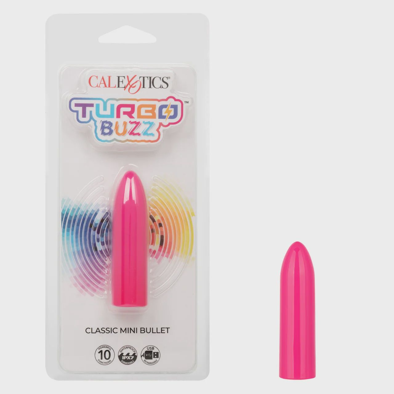 Turbo Buzz Classic Rechargeable Mini Bullet, Color: Pink