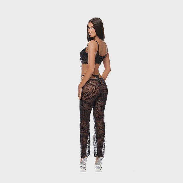 Layer of Seduction Lace Bra, Thong, &amp; Pants 3 pc Set