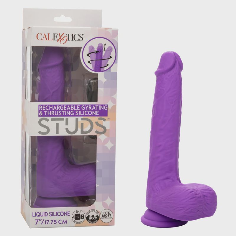 Rechargeable Rumbling &amp; Thrusting Silicone Studs