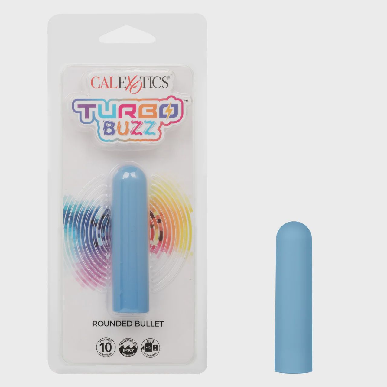 Turbo Buzz Rechargeable Rounded Bullet, Color: Blue
