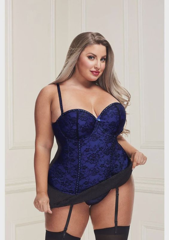 BACI BUSTIER AND GSTRING - BLUE