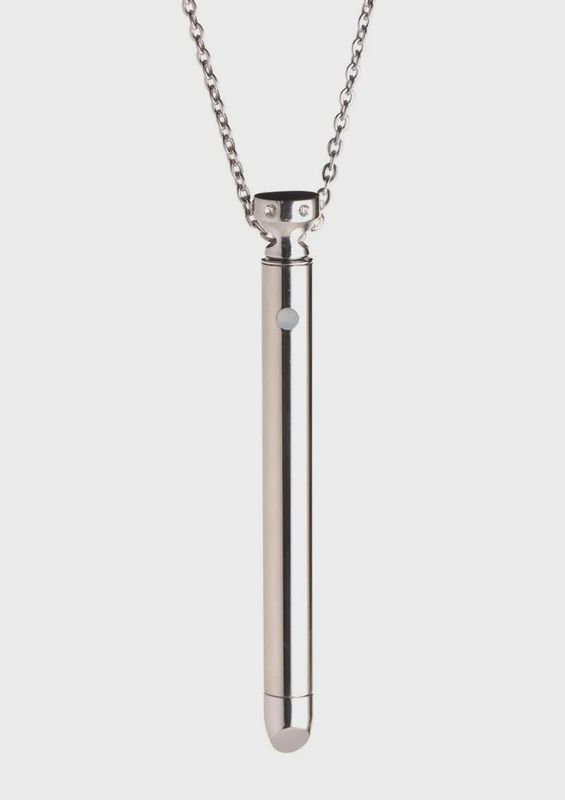Charmed Rechargeable Stainless Steel 7X Vibrating Necklace - Rose Gold