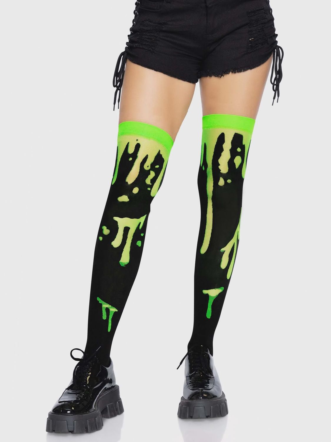 Splatter thigh highs, Color: Green