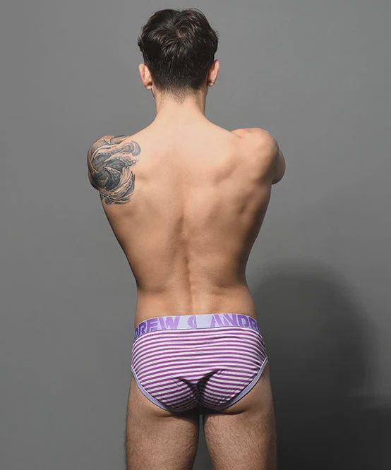 LAVENDER STRIPE BRIEF W/ ALMOST NAKED®