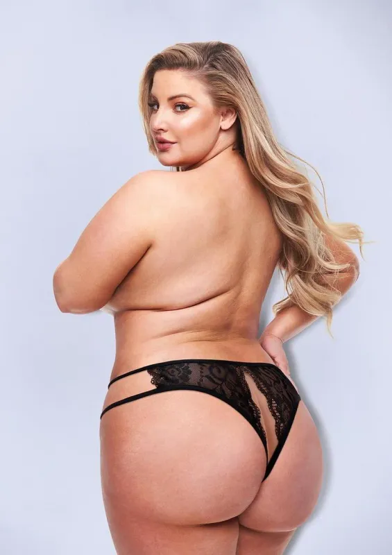 CROTCHLESS LACE PANTY-BLACK