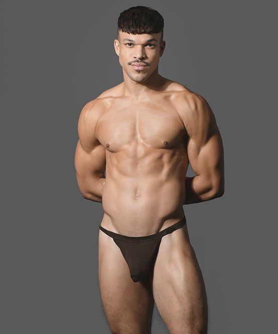 "SEX" Bamboo Thong w/ ALMOST NAKED, Color: brown, Size: small
