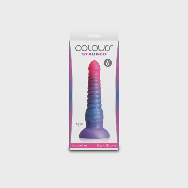 Colours - Stacked - Dildo, Color: Pink/Blue, Size: 6"