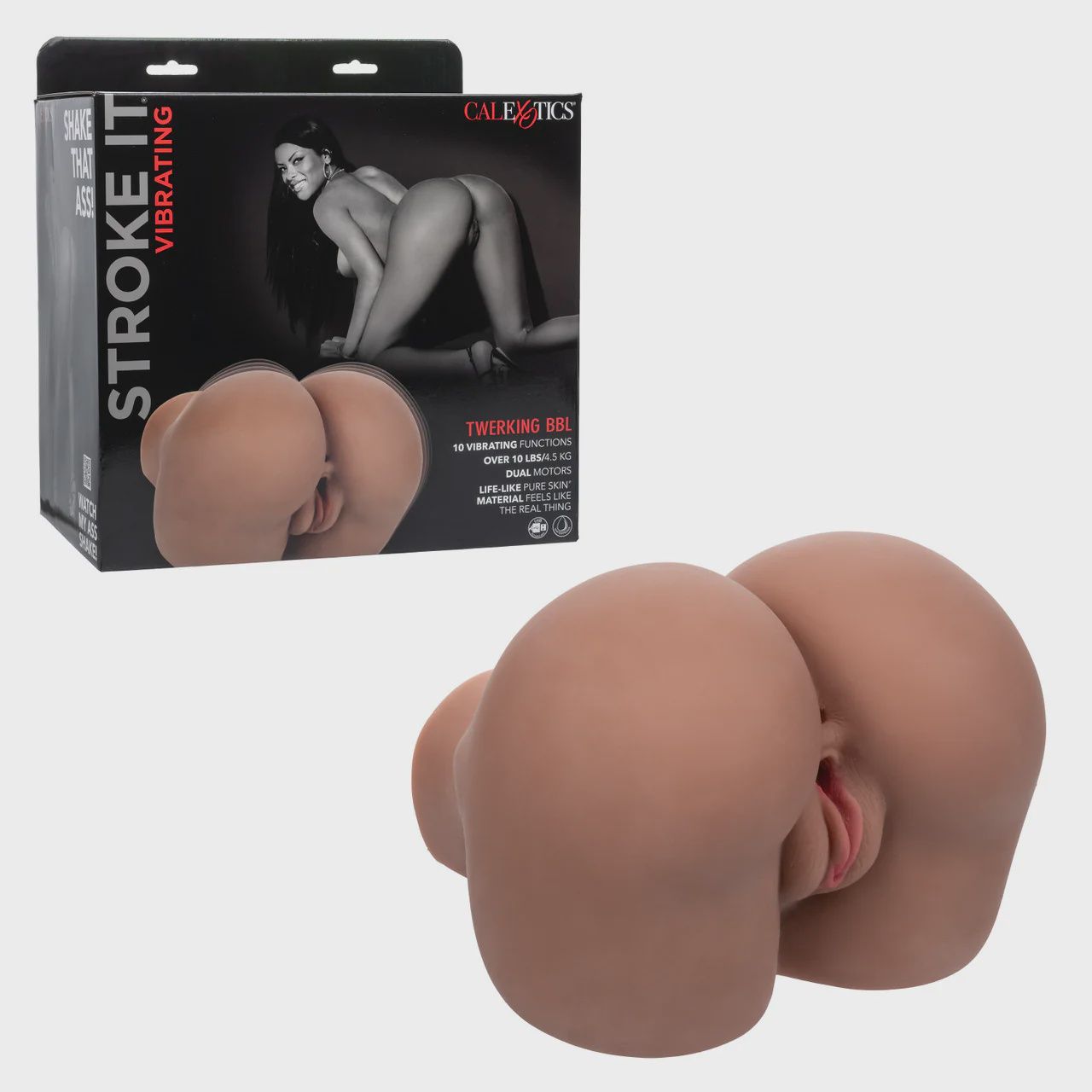 Stroke It® Vibrating Twerking BBL, Color: Brown