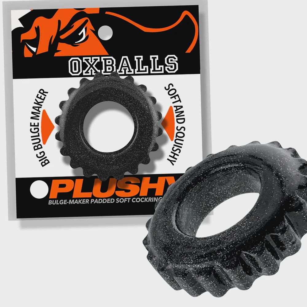 Plushy Oxballs Cock Ring, Color: Black Mica