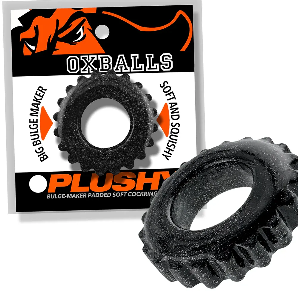 Plushy Oxballs Cock Ring, Color: Black Mica