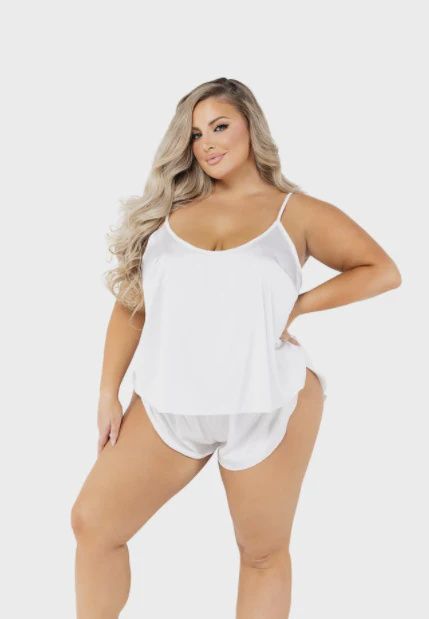 2pc Soft Satin Tulip Short Set