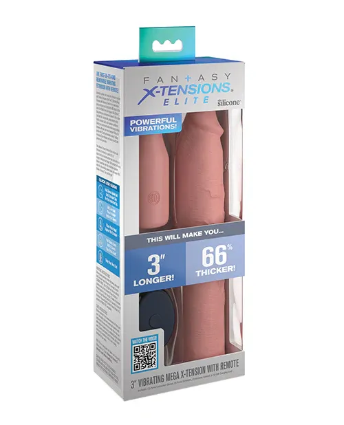 Fantasy X-tensions Elite 9" Sleeve Vibrating 3" Plug w/Remote