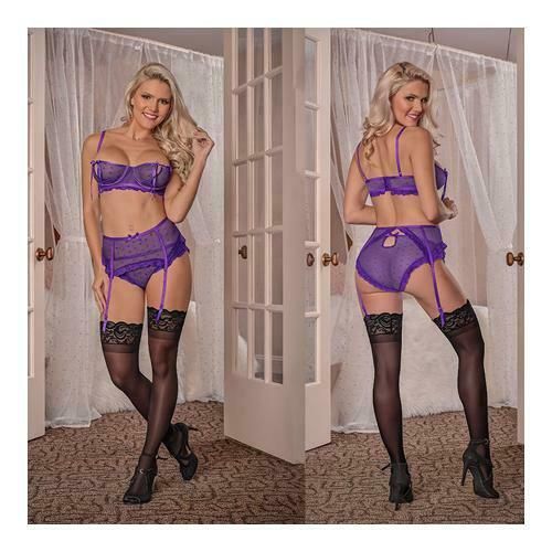 Unwrap Me Bra Garter &amp; Panty Purple