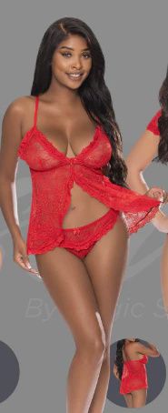 Babydoll &amp; Split Crotch Panty Set