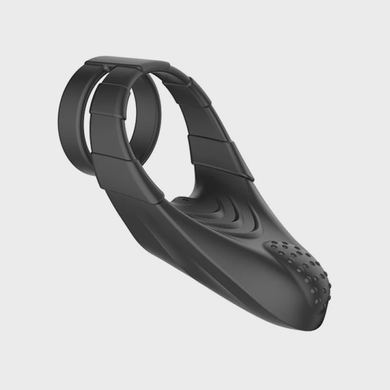 F-48: Vibrating Perineum Double C-Ring, Color: Black
