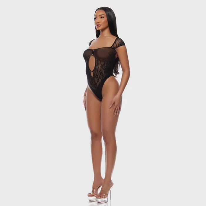 Cross Your Mind Seamless Teddy w/Rhinestone Accents